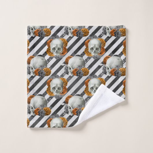 Kopersschedel stripe Halloween Bad Handdoek (Wasdoekje)