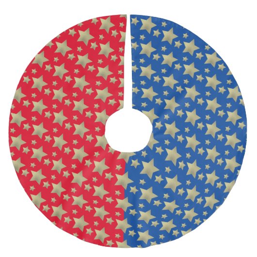 Kopersterren Vierde juli Patriottisch rood Patroon Kerstboom Rok (Voorkant)