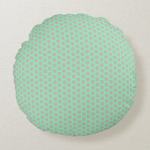 KoperStippen Mint Green Round Pillow Rond Kussen