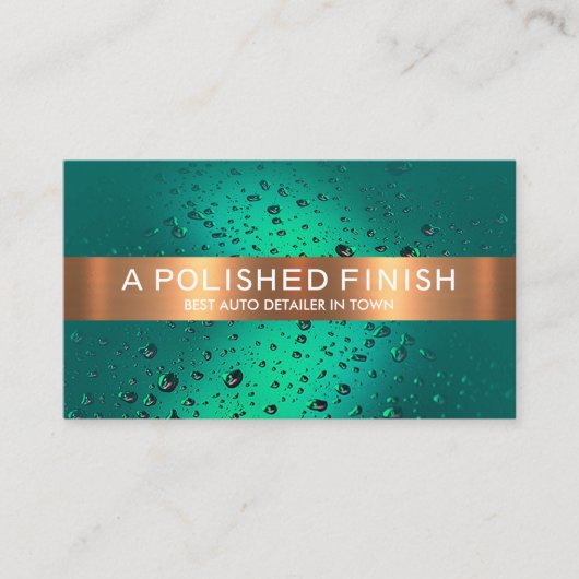 Koperstreep op de auto van de waterdruppel visitekaartje (Voorkant)