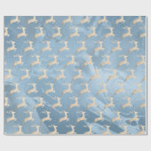 Kopersvlees Roos gouden kerstrendierpatronen marme Cadeaupapier (Vlak)