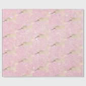 Kopersvlees Roos gouden kerstrendierpatronen marme Cadeaupapier (Vlak)