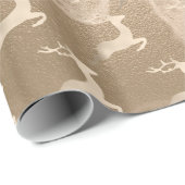 Kopersvlees Roos gouden kerstrendierpatronen marme Cadeaupapier (Rol Hoek)