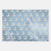 Kopersvlees Roos gouden kerstrendierpatronen marme Inpakpapier Vel (Voorkant)