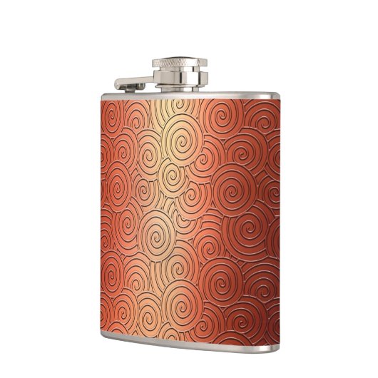 Kopertextuur van dubbel koper heupfles (Links)