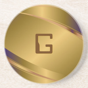 Kopertint Metallic look-Roestvrij staalpatroon Zandsteen Onderzetter