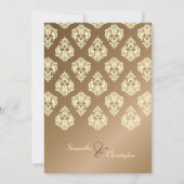 Kopertrouwuitnodigingen van Cream Damask/faux Kaart (Voorkant)