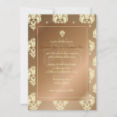 Kopertrouwuitnodigingen van Cream Damask/faux Kaart (Achterkant)
