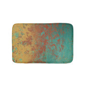 Koperturquoise Blauw Oranje bruine textuur Badmat (Voorkant)