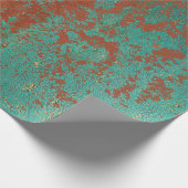 Koperturquoise Blauw Oranje bruine textuur Cadeaupapier (Hoek)