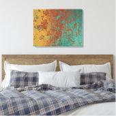 Koperturquoise Blauw Oranje bruine textuur Canvas Afdruk (Insitu (Slaapkamer))