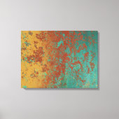 Koperturquoise Blauw Oranje bruine textuur Canvas Afdruk (Voorkant)