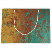 Koperturquoise Blauw Oranje bruine textuur Groot Cadeauzakje (Voorkant)