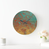 Koperturquoise Blauw Oranje bruine textuur Grote Klok (Huis)