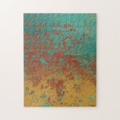 Koperturquoise Blauw Oranje bruine textuur Legpuzzel (Verticaal)