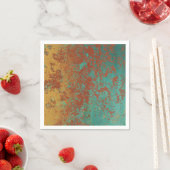Koperturquoise Blauw Oranje bruine textuur Servet (Insitu)