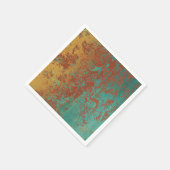 Koperturquoise Blauw Oranje bruine textuur Servet (Hoek)