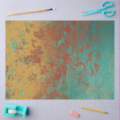 Koperturquoise Blauw Oranje bruine textuur Tissuepapier (Craft)