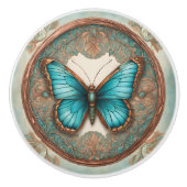 koperturquoise omlijstingsmot keramische knop (Voorkant)