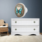 koperturquoise omlijstingsmot keramische knop