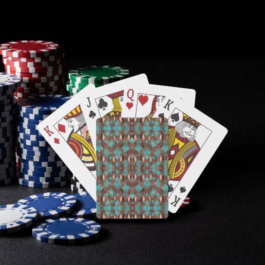 koperturquoise patroon pokerkaarten