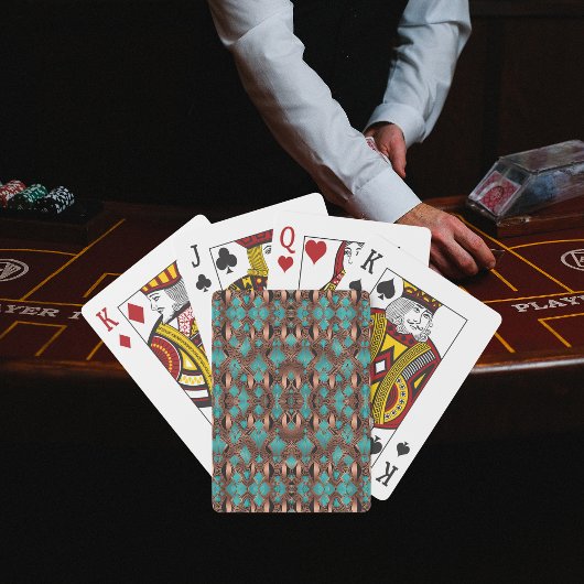 koperturquoise patroon pokerkaarten