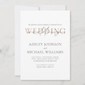 KOPERTYPOGRAFIE Hand Lettered Waterverf Bruiloft Kaart (Voorkant)