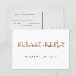 KOPERTYPOGRAFIE Hand Lettered Wedding RSVP Kaart