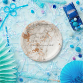 Kopervlek White Rose Gold marble Wedding Vip Papieren Bordje (Feest)