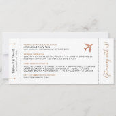 Kopervliegbiljet slaat de datum op aankondiging (Achterkant)