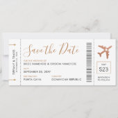 Kopervliegbiljet slaat de datum op aankondiging (Voorkant)