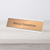 Kopervormhoek Bureau Naambordje (Voorkant)