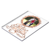 Kopervormig kerstscript en bessen met ronde kop notitieboek (Linkerzijde)