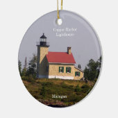 Kopervuurtoren van de haven keramisch ornament (Links)