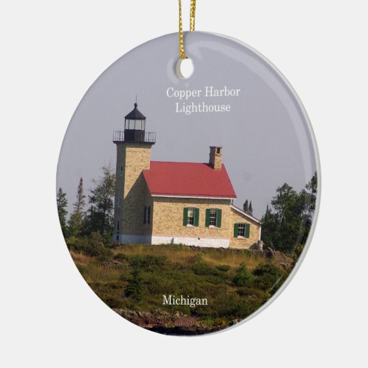 Kopervuurtoren van de haven keramisch ornament (Links)