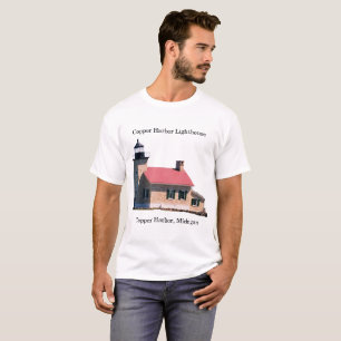 Kopervuurtoren van de haven van Harbour lichte Shi T-shirt