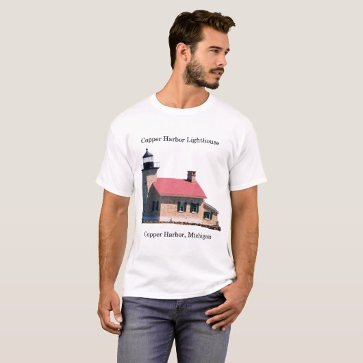 Kopervuurtoren van de haven van Harbour lichte Shi T-shirt (Voorkant volledig)