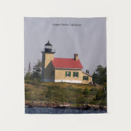 Kopervuurtoren van de haven wandkleed