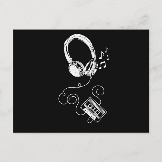 Kopfhörer und Kassette Briefkaart (Voorkant)