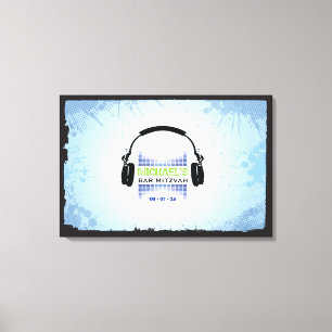 KOPFONES Bat Bar Mitzvah Sign-In Board Canvas Afdruk