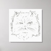 Kopfzeichnung einer Perserkatze Canvas Afdruk (Voorkant)