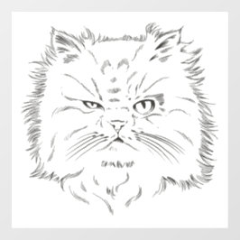 Kopfzeichnung einer Perserkatze Raamsticker