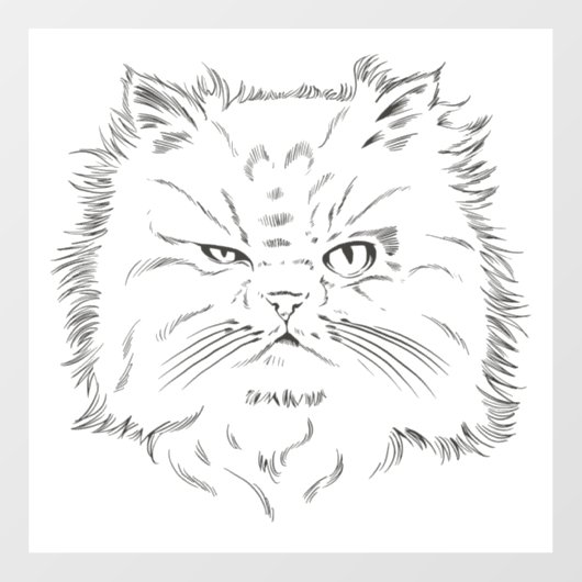 Kopfzeichnung einer Perserkatze Raamsticker (Vel)
