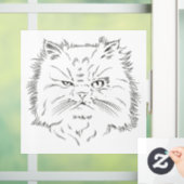 Kopfzeichnung einer Perserkatze Raamsticker (Huis)