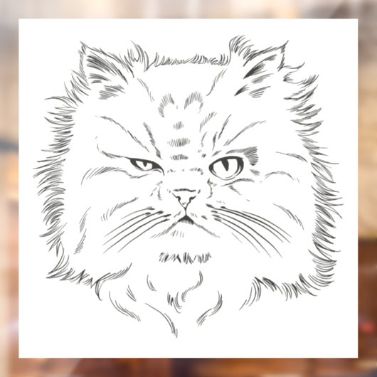 Kopfzeichnung einer Perserkatze Raamsticker (Vel 2)