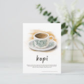 Kopi in Classic Coffee Mok Maleisië Briefkaart (Staand voorkant)