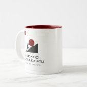 Kopidion Hacking Bureaucratie cursus artwork Tweekleurige Koffiemok (Voorkant links)