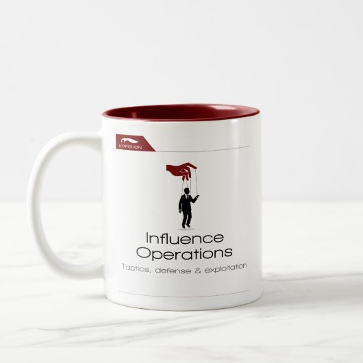 Kopidion Influence Operations-cursusillustraties Tweekleurige Koffiemok (Links)