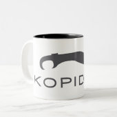 Kopidion zwaard logo koffie mok (Voorkant links)