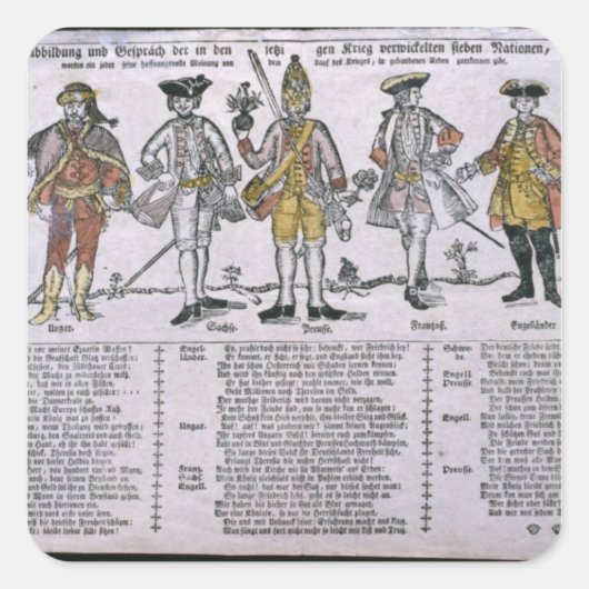 Kopie en discussie van de naties vierkante sticker (Voorkant)